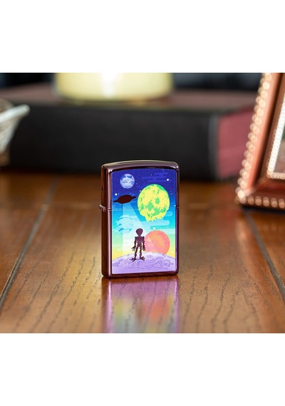 Zippo Alien Worlds Dizayn Çakmak Mor
