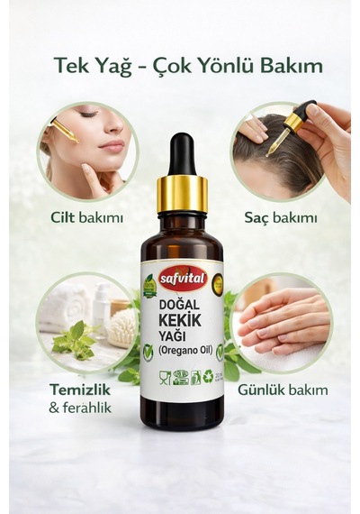 Safvital Kekik Yağı Bitkisel Bakım Yağı 20 Ml Cilt Saç Bakımı Günlük Kullanım Doğal Bakım Yağı