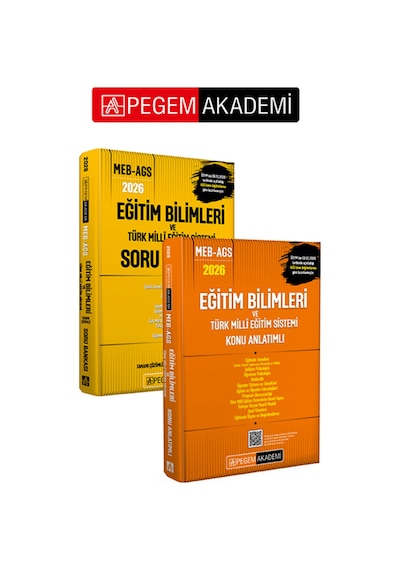 Pegem Akademi 2026 Meb Ags Eğitim Bilimleri Ve Türk Milli Eğitim Sistemi Konu Anlatımlı + 2026 Meb A