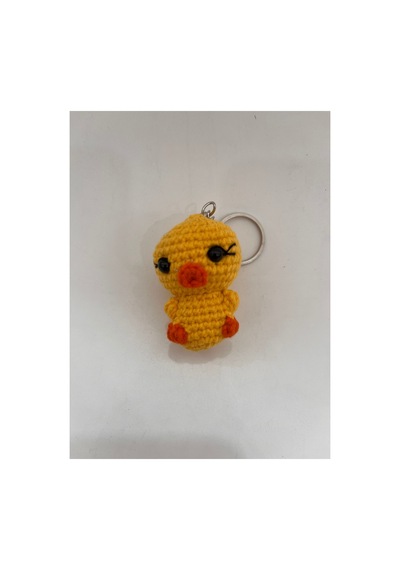 El Örgüsü Ördek Anahtarlık Amigurumi Mini Çanta Süsü El Yapımı Hediyelik Sarı Sarı