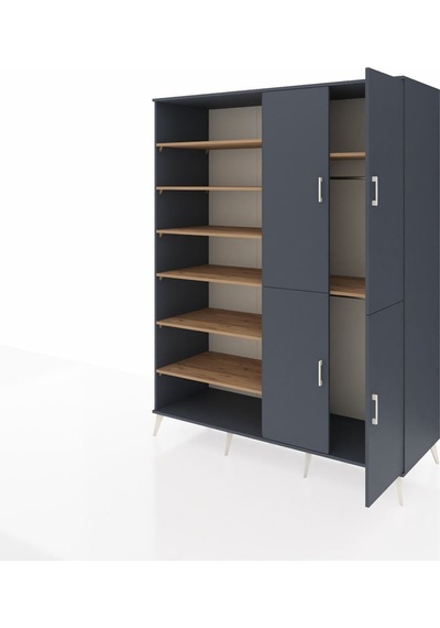 Kronos Gardrop 8 Raflı 4 Kapaklı 2 Askılı 176x59x221 Antrasit-antrasit/çam Antrasit/çam Kronos Gardrop 8 Raflı 4 Kapaklı 2 Askılı 176x59x221 Antrasit-antrasit/çam Antrasit/çam