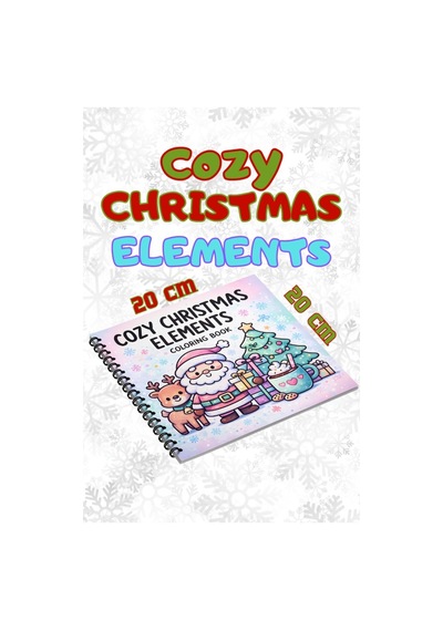 Yılbaşı Cozy Christmas Elements 20x20 Cm Büyük Boyama Kitabı, Çocuklar Ve Yetişkinler İçin