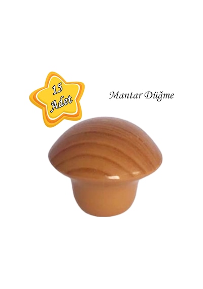 15 Adet Kayın Mantar Düğme Kulp Mobilya Çekmece Dolap Kapak Kulbu Metal Kulp Aksesuarları Vidalı