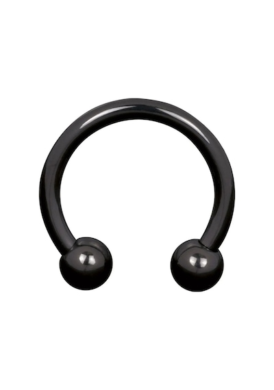 Siyah At Nalı Piercing 10 Mm Çelik Septum Dudak Helix Tragus Küpe