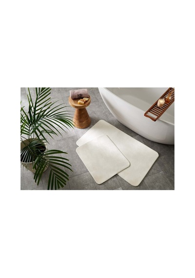 Simple 2'li Banyo Paspası Ekru