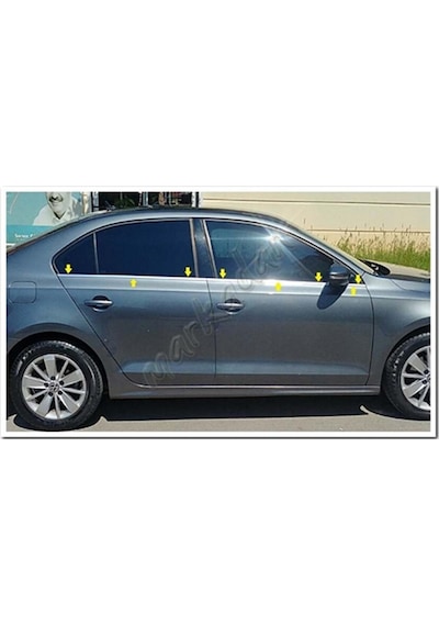 Vw Jetta Krom Cam Çıtası 2011 Sonrası 6 Parça Paslanmaz Çelik
