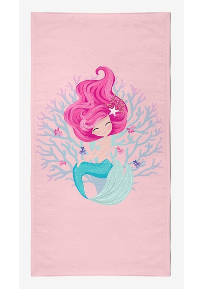 VevienHome Sevimli Deniz Kızı Dijital Baskılı 75 x 145 CM Çocuk Plaj Havlusu