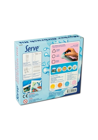 Serve Aırbrush Kıt 12 Keçeli Kalem İle Birlikte 124-Pembe
