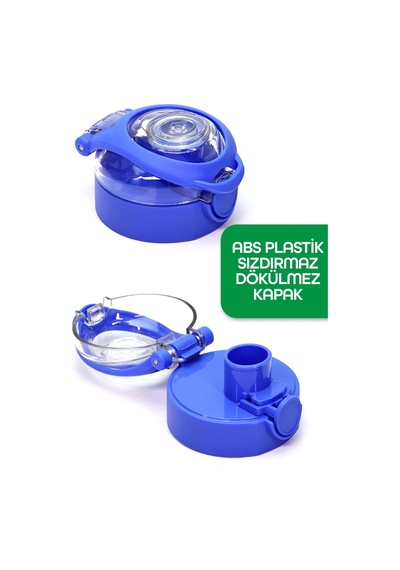 Su Matarası Tritan Geniş Ağız Su Şişesi Gradyan Spor Matarası Suluğu Bpasız 500 Ml Mavi 0109