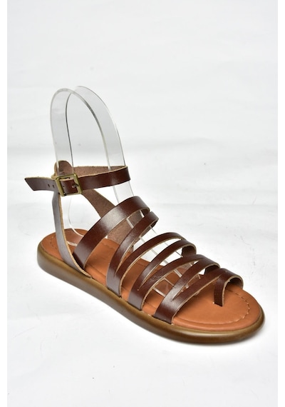 Fox Shoes S291016103 Kahverengi Hakiki Deri Kadın Sandalet Kahverengi