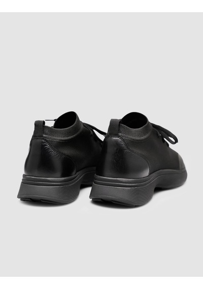 Cabani Triko & Hakiki Dana Deri Siyah Erkek Sneaker Siyah