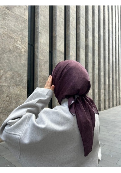 Qalortex Scarf Pamuklu Soft İnci Desen Eşarp-vişne Çürüğü antrasit