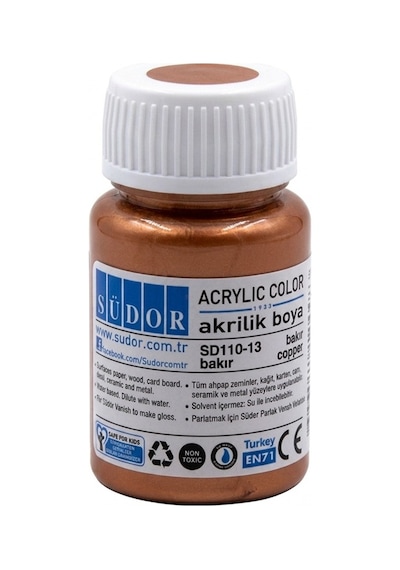 Südor Metalik Akrilik Boya 40ml Bakır 054 Bakır