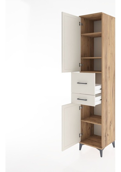 Hyperion Dolap 4 Raflı 2 Çekmeceli 2 Kapaklı 44x44x221 Çam-ay... Çam