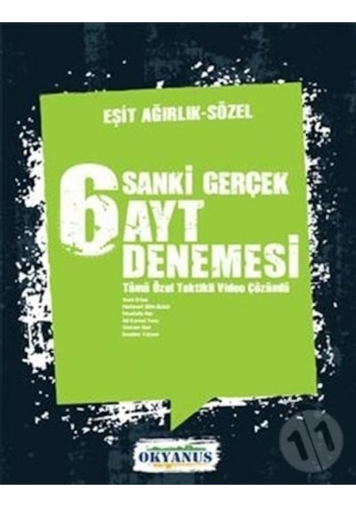 Okyanus Yayınları Ayt Eşit Ağırlık Sözel 6 Sanki Gerçek Denemesi