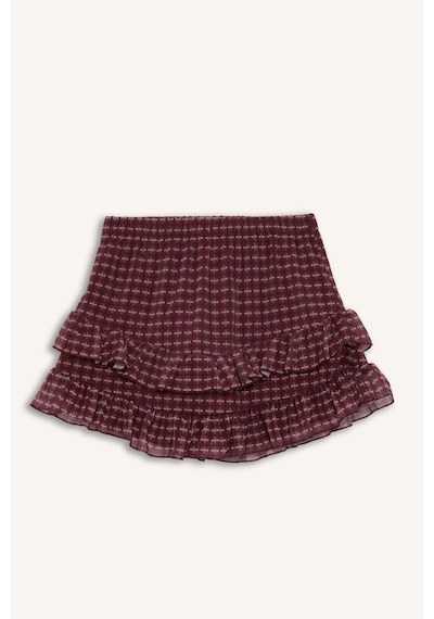 Defacto Coool Kareli Normal Bel Penye Astar Tül Mini Etek G3014ax25wnbr115 Bordo