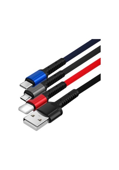 Anahtarlık Çoklu Şarj Kablosu 4 Başlıklı Renkli