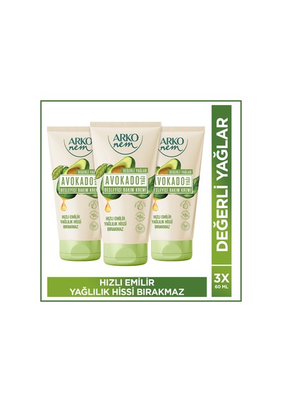 Arko Nem Besleyici Bakım Kremi Avokado 3x60 Ml