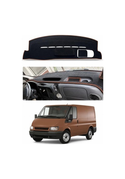 Ford - Transit 2000-2013 Uyumlu Torpido Koruma Kılıfı - Kahverengi Şeritli