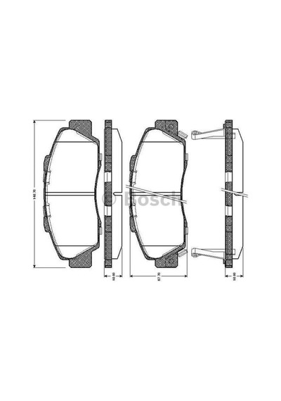 BOSCH 986461142 Fren Balatası Ön Accord 98-02 Cr-V 97-01 Hr-V 98- Legend 91- Prelude 92- Shuttle 94- / 600 93-