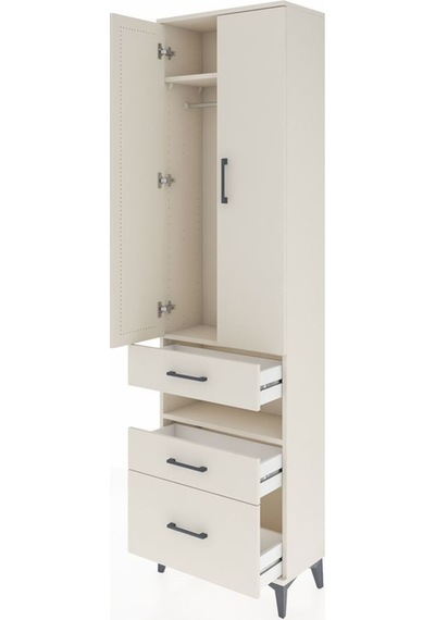 Arges Dolap 3 Raflı 3 Çekmeceli Tek Askılı 60x30x221 Aytaşı-aytaşı Aytası