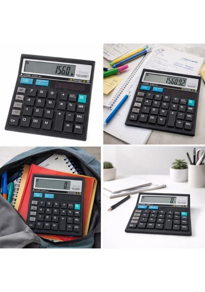 Ct-512 Masaüstü Hesap Makinesi, Büyük Ekran, Check & Correct Özellikli, Çift Güç Kaynağı, Siyah Diğer