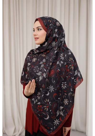 Mimiyum Rüya Desen-soft Şal Lacivert Bordo - Model 2 Çok Renkli