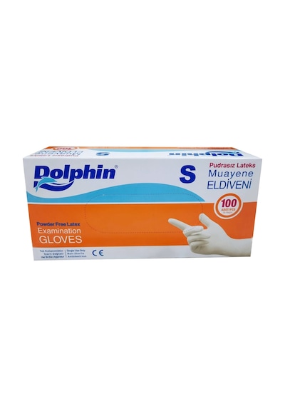 Dolphin Pudrasız Lateks Beyaz Muayene Eldiven Eldiveni 100'lü