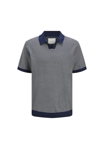 Jack & Jones Erkek Regular Fit Split Yaka Triko Tisört - Heaston - 12294733 Naval Academy
