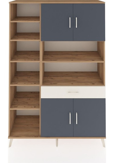 Hyperion Dolap 10 Raflı Tek Çekmeceli 4 Kapaklı 132x44x195 Çam-antrasit/aytaşı Antrasıt/aytası Hyperion Dolap 10 Raflı Tek Çekmeceli 4 Kapaklı 132x44x195 Çam-antrasit/aytaşı Antrasıt/aytası