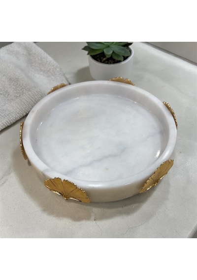 Marandmore Ginko Beyaz Mermer 4lü Banyo Seti