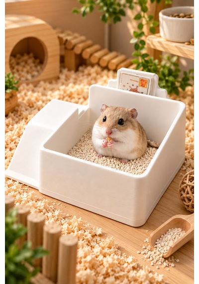 Hamster Tuvaleti Ve Kum Banyosu Kabı Küçük Kemirgenler İçin Pratik Kafes Aksesuarı