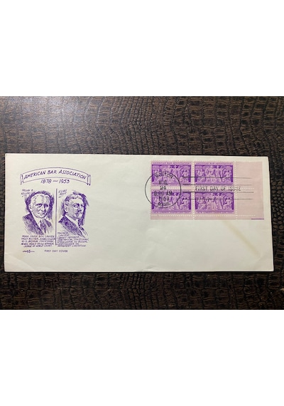 Amerıcan Bar Assocıatıon First Day Cover August 1953 Stamps Block Of 4 3c /amerikan Barolar Birliği Seri No'lu İlk Gün Zarfı Özel Pullu Limited