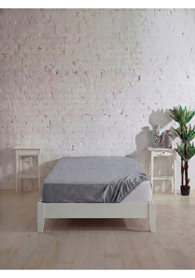 Tek Kişilik Pamuklu Lastikli Çarşaf, Ranforce Tek Kişilik Fitted Çarşaf 100x200+20 Cm Antrasit