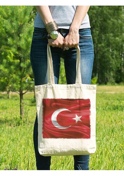 Anahtarlık Sepeti Bez Çanta - Türkiye Bayrak