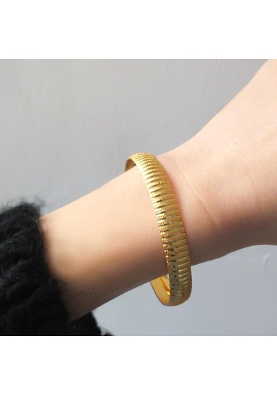 Altın Kaplama Çizgili Bilezik 0.8 Cm Blz-3051 Altın