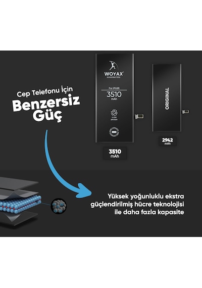Apple Uyumlu iPhone Xr Batarya 3510Mah Woyax Premium Batarya