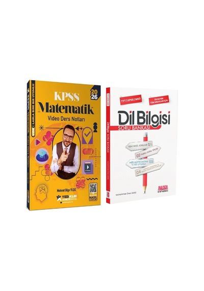 Yediiklim 2026 Kpss Matematik Atölye Video Ders Notları Ve Akm Dil Bilgisi Soru Bankası Seti 2 Kitap