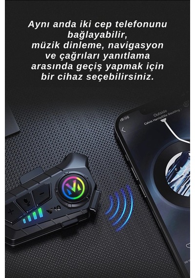 Motosiklet Kask Kulaklık Bluetooth 5.3 Destekli İntercom 2 Yıl Garantili Süresi Kategorisi