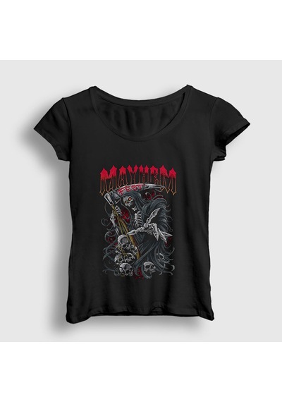 Presmono Kadın Fest Mayhem T-shirt Siyah