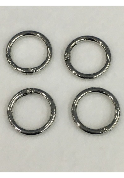 Karantuhafiye Çanta Halkası Yuvarlak Yaylı Klips 2,5 Cm 4 Lü Set Gümüş Gümüş