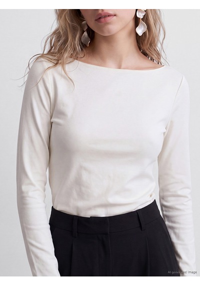 Lcw Vision Ekru Kayık Yaka Kadın Body