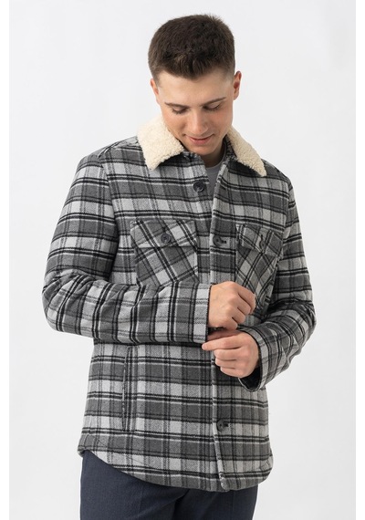 White Stone Aarau 58137 Slim Fit Kürklü Kaban - Antrasit