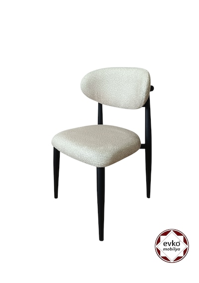 Evko Mobilya İnci Sandalye, Mutfak Salon Sandalyesi, 2 Adet Sandalye, Metal Sandalye, Yemek Sandalyesi, Otel Cafe Restoran Sandalyesi Krem