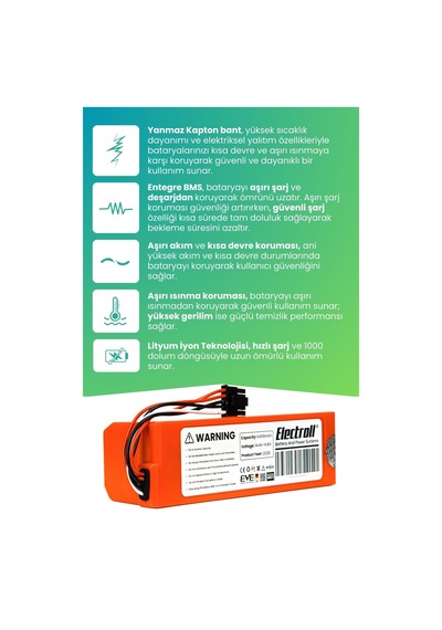 Xiaomi Mop 2 Pro Batarya Mjst1shw Ultra Yüksek Kapasite 6400mah
