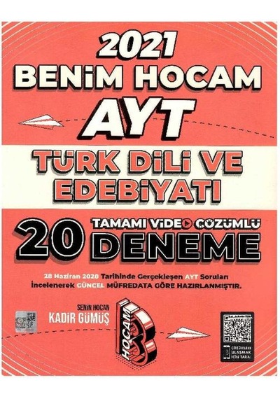 Benim Hocam Yayınları 2021 Ayt Türk Dili Ve Edebiyatı Tamamı Video Çözümlü 20 Deneme Sınavı
