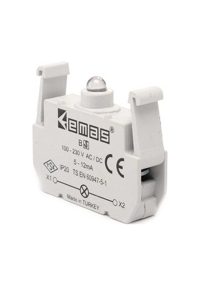Emas BS Yedek LED'li 100-230V AC Sarı Sinyal Blok