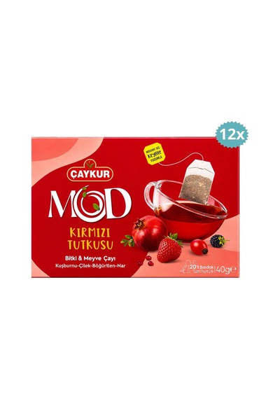 Çaykur Mod Kırmızı Tutkusu Süzen Poşet Çay 40 G X 12 Adet