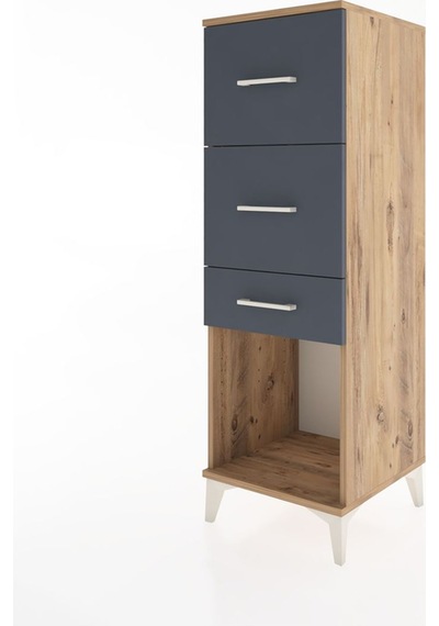 Hyperion Dolap 3 Çekmeceli 44x44x134 Çam-antrasit Çam