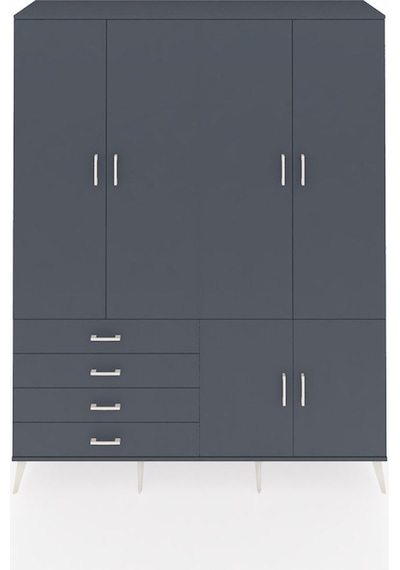 Hyperion Gardrop 7 Raflı 4 Çekmeceli Tek Askılı 176x44x221 Antrasit-antrasit Antrasit Hyperion Gardrop 7 Raflı 4 Çekmeceli Tek Askılı 176x44x221 Antrasit-antrasit Antrasit